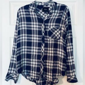 Rails blue white plaid flannel shirt